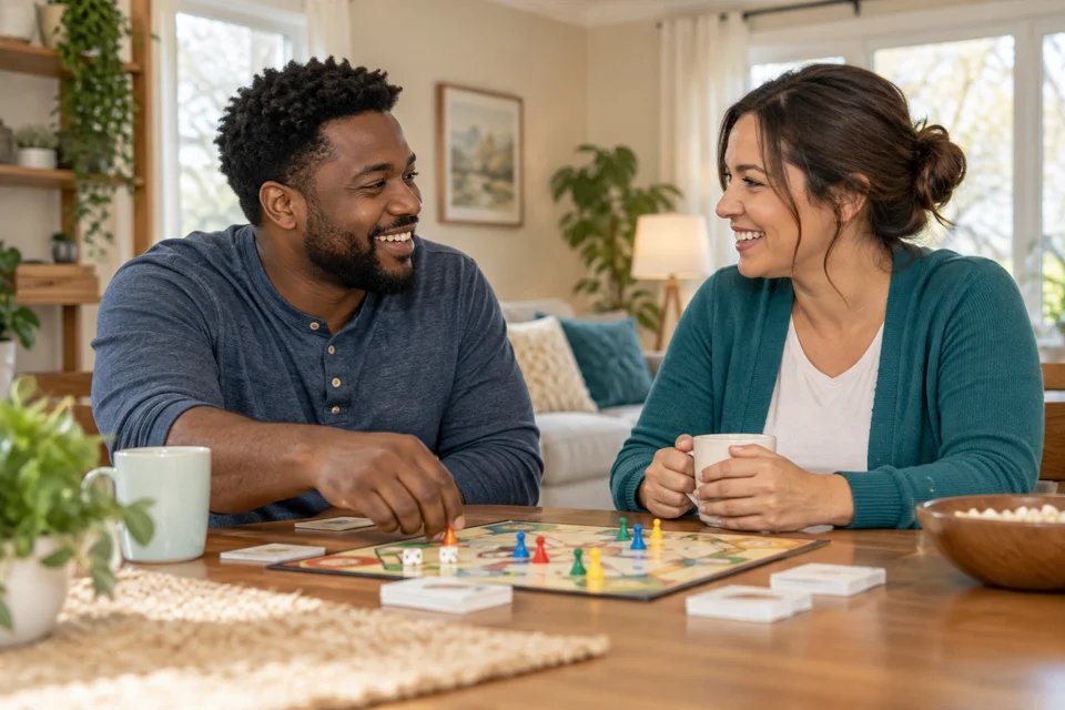 Illustrative scene of an adult spending time with a support worker